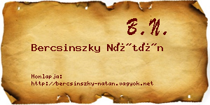 Bercsinszky Nátán névjegykártya